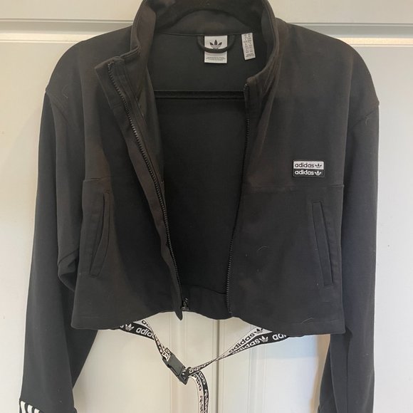 Adidas Cropped Black Zip Up - Picture 2 of 2